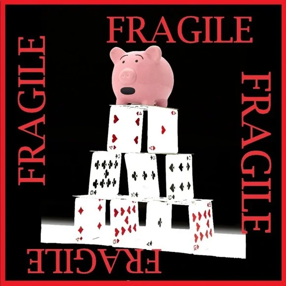 100 FRAGILE Stickers, Pig & Cards, High Gloss, Square, PRICE IS FIRM - Picture 2 of 2